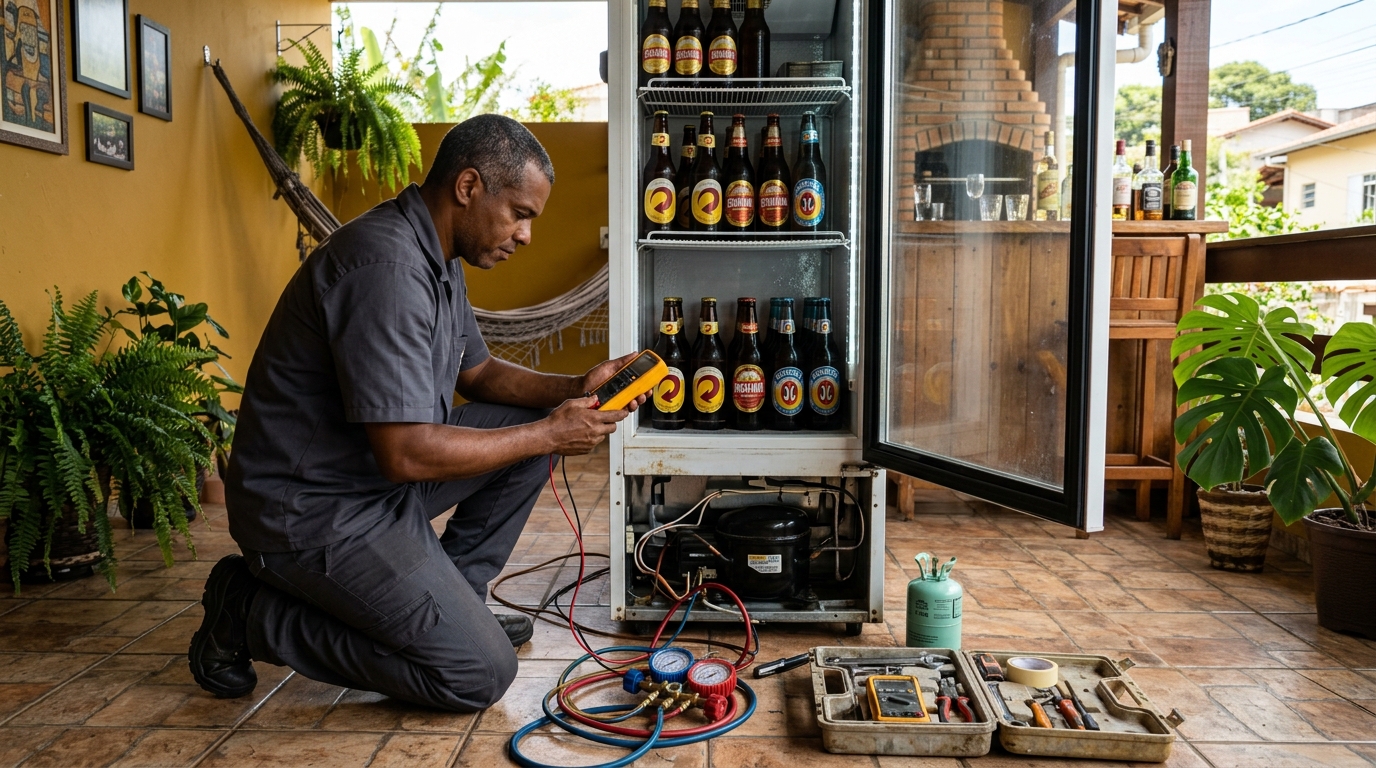 Conserto de placa eletrônica de cervejeira em Cancelli, Cascavel‑PR